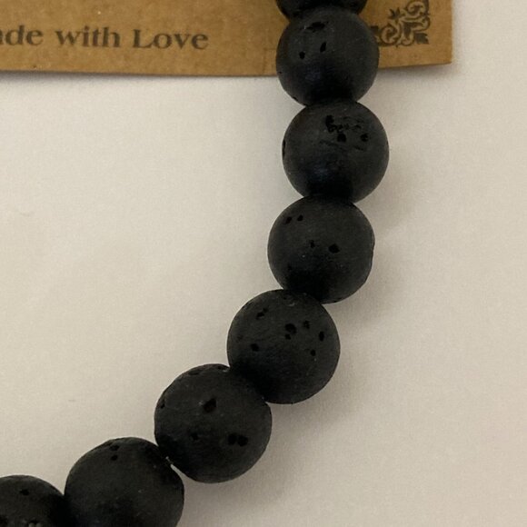 Lava Rock Beaded Stretch Bracelet 8.5 mm - Picture 3 of 5